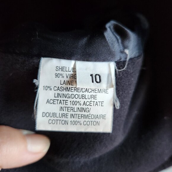 🇨🇦 Vintage Navy Wool Cashmere Coat Made in Canada - Size 10 - Picture 8 of 9
